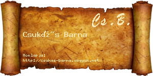 Csukás Barna névjegykártya