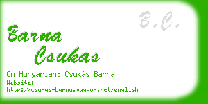 barna csukas business card