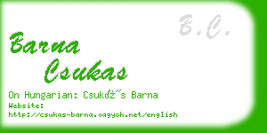 barna csukas business card